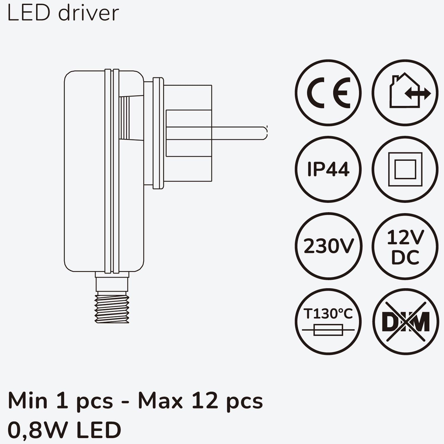 Allan Steplight kit 4-pack incl power adapter 12V 3000K 5lm IP67