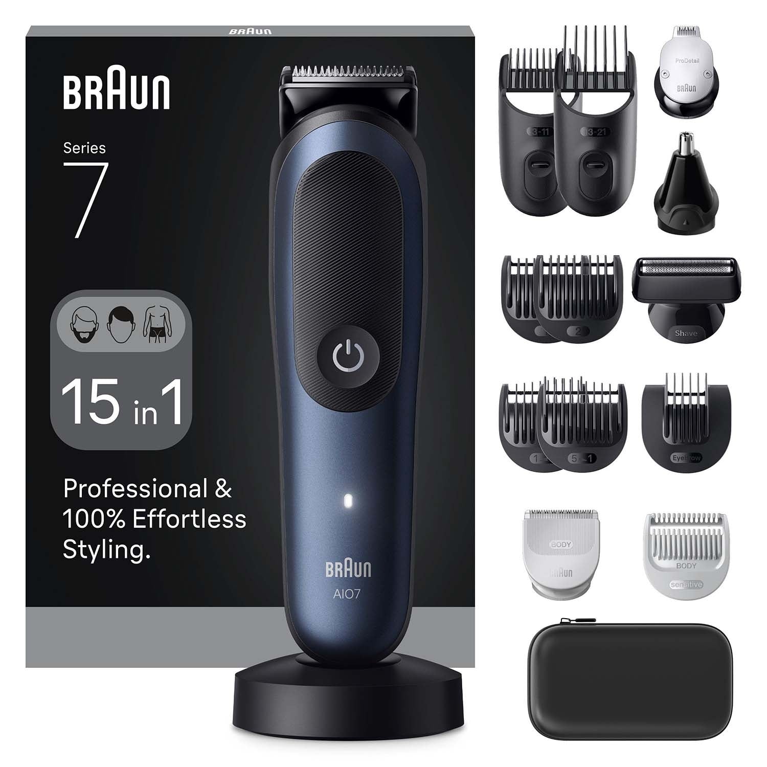 All-in-One Grooming Kit, 15-in-1, Black/Deep Blue