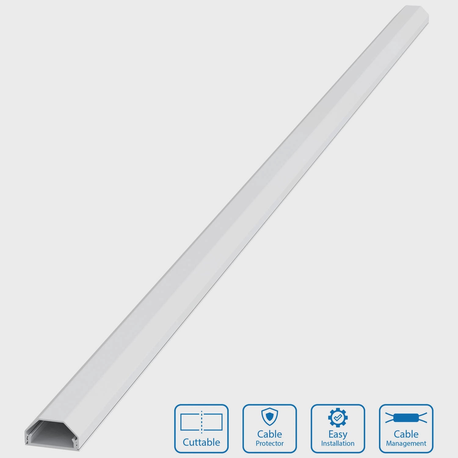 Aluminum Cable Channel, 110 cm, Wall Mountable