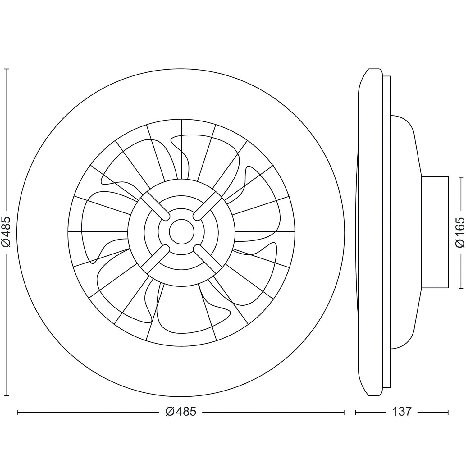 Amigo Ceiling fan with LED lighting Warm/cool white 4000 lm