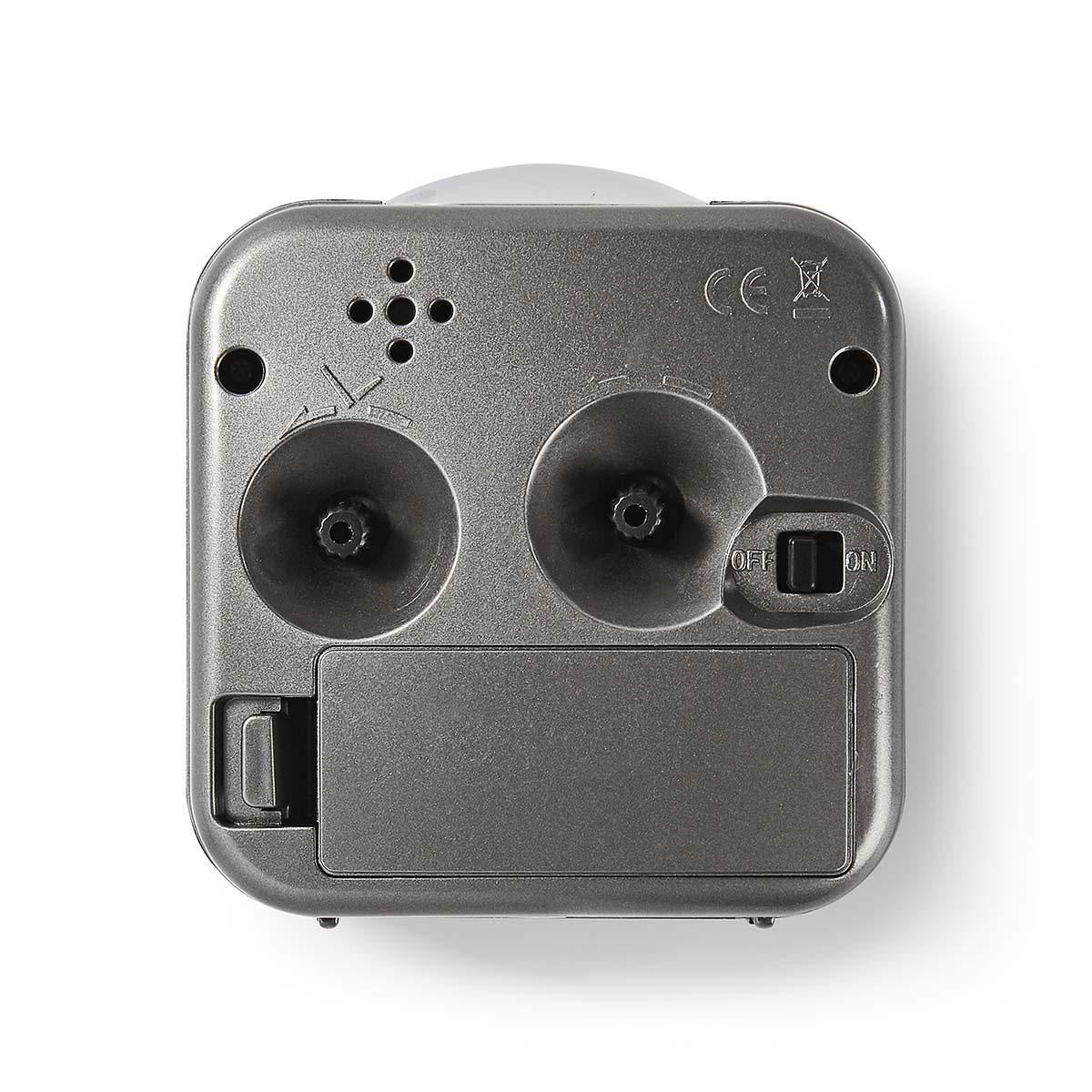 Analog Desk Alarm Clock | Snooze function | Backlighting | Grey/White