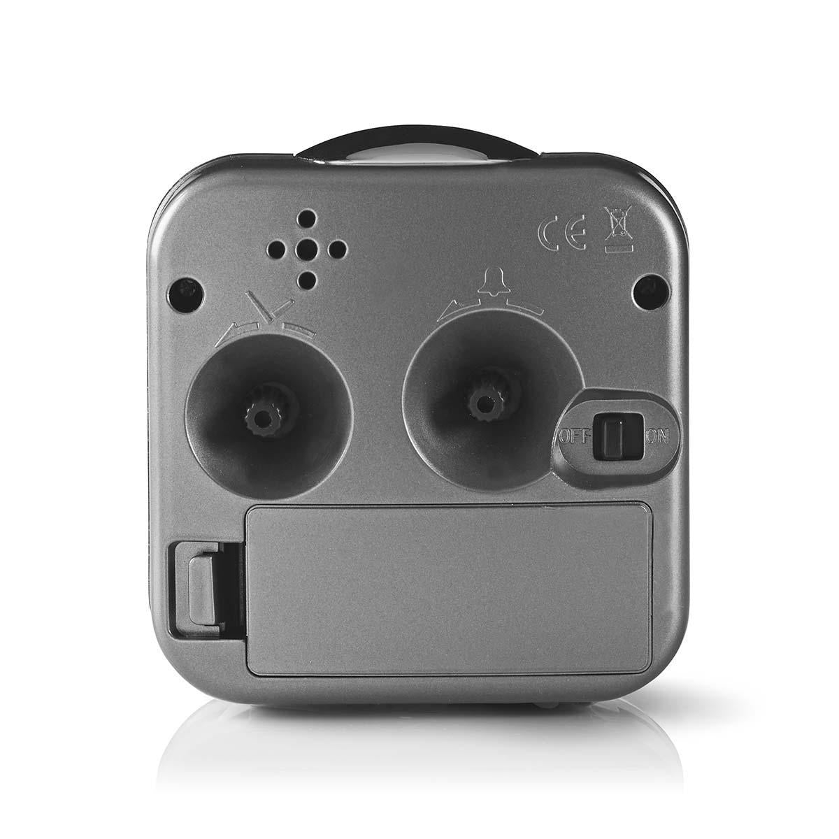 Analog Desk Alarm Clock | Snooze function | Backlighting | Grey/White