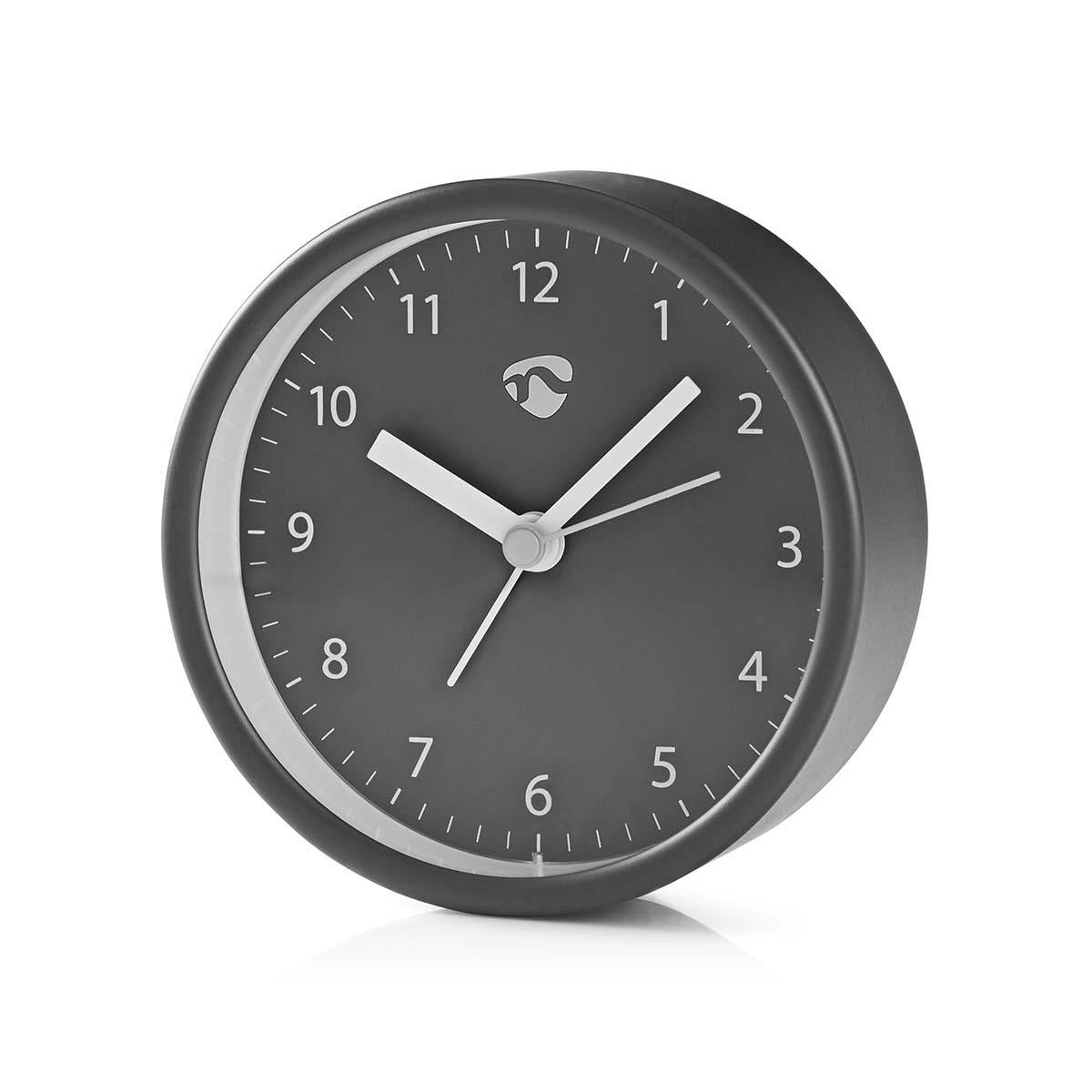 Analog Desk Alarm Clock | Snooze function | Gray