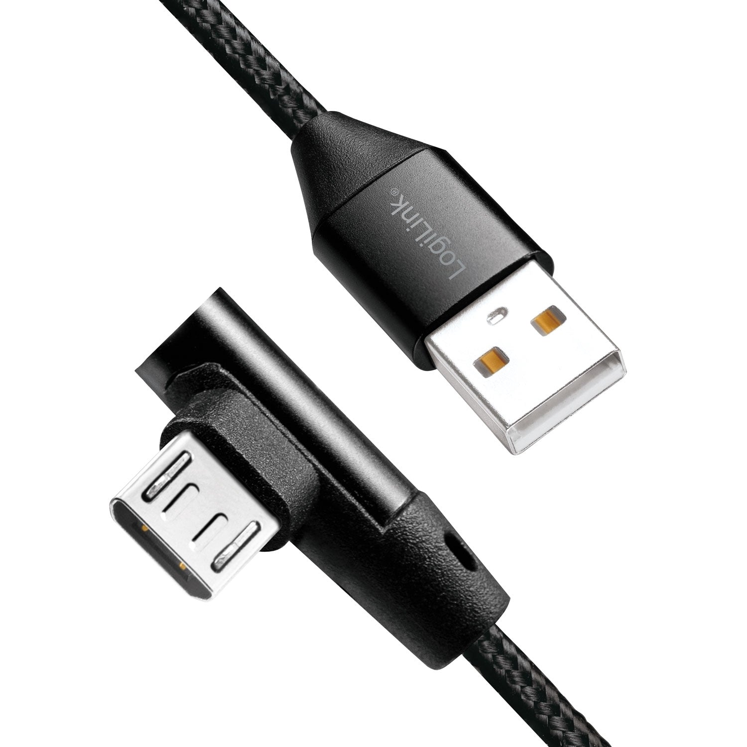 Angled MicroUSB cable USB 2.0 15W 1m