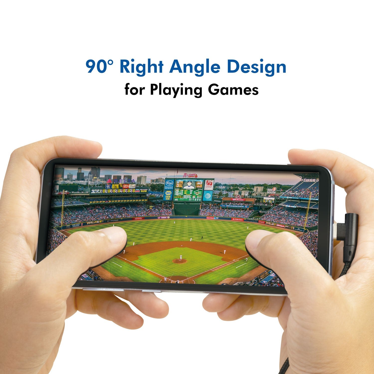 Angled USB-C cable USB 2.0 Max 3A 1m