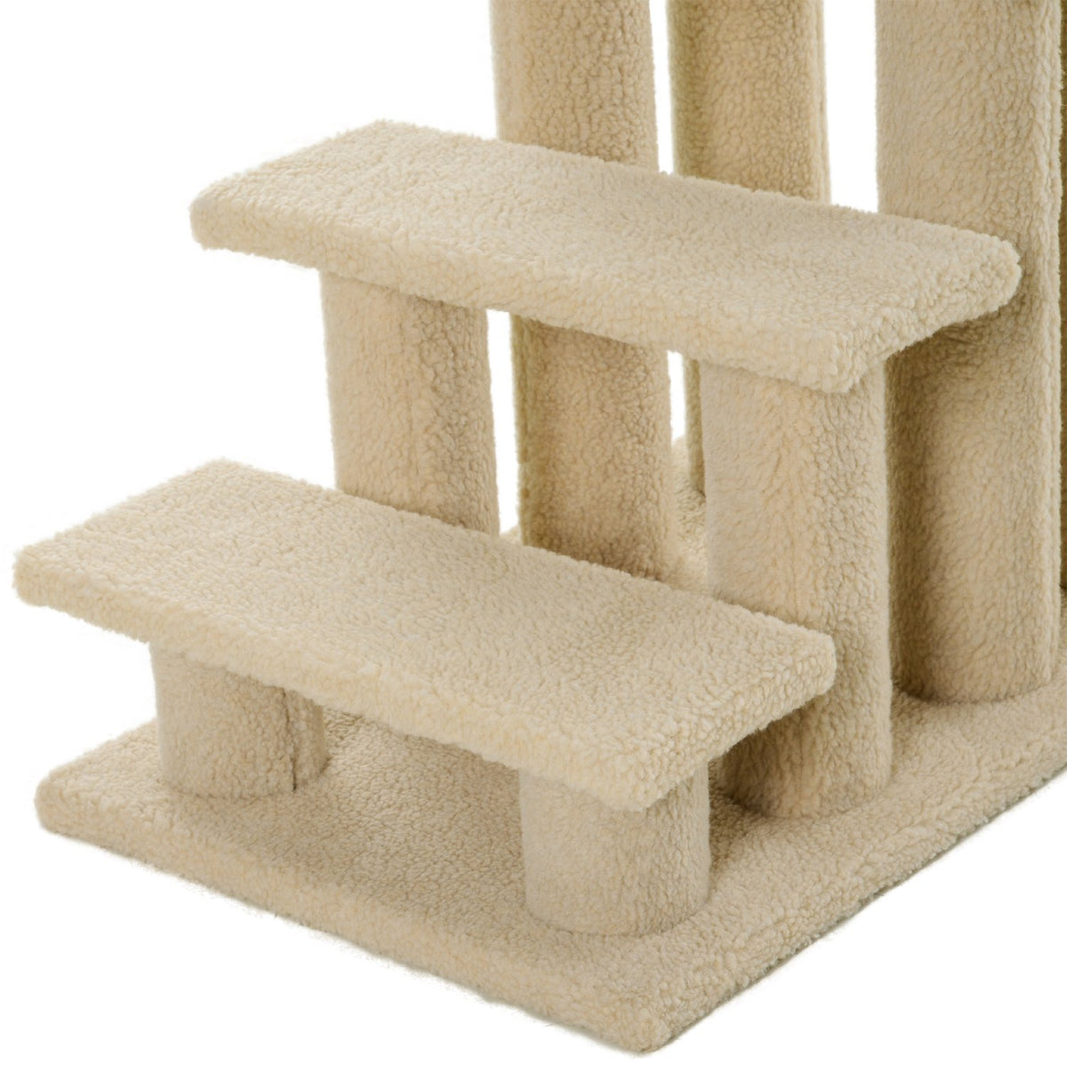 Animal Stairs Dogs Cats 4-Step Plush Beige 63.5X43X60Cm
