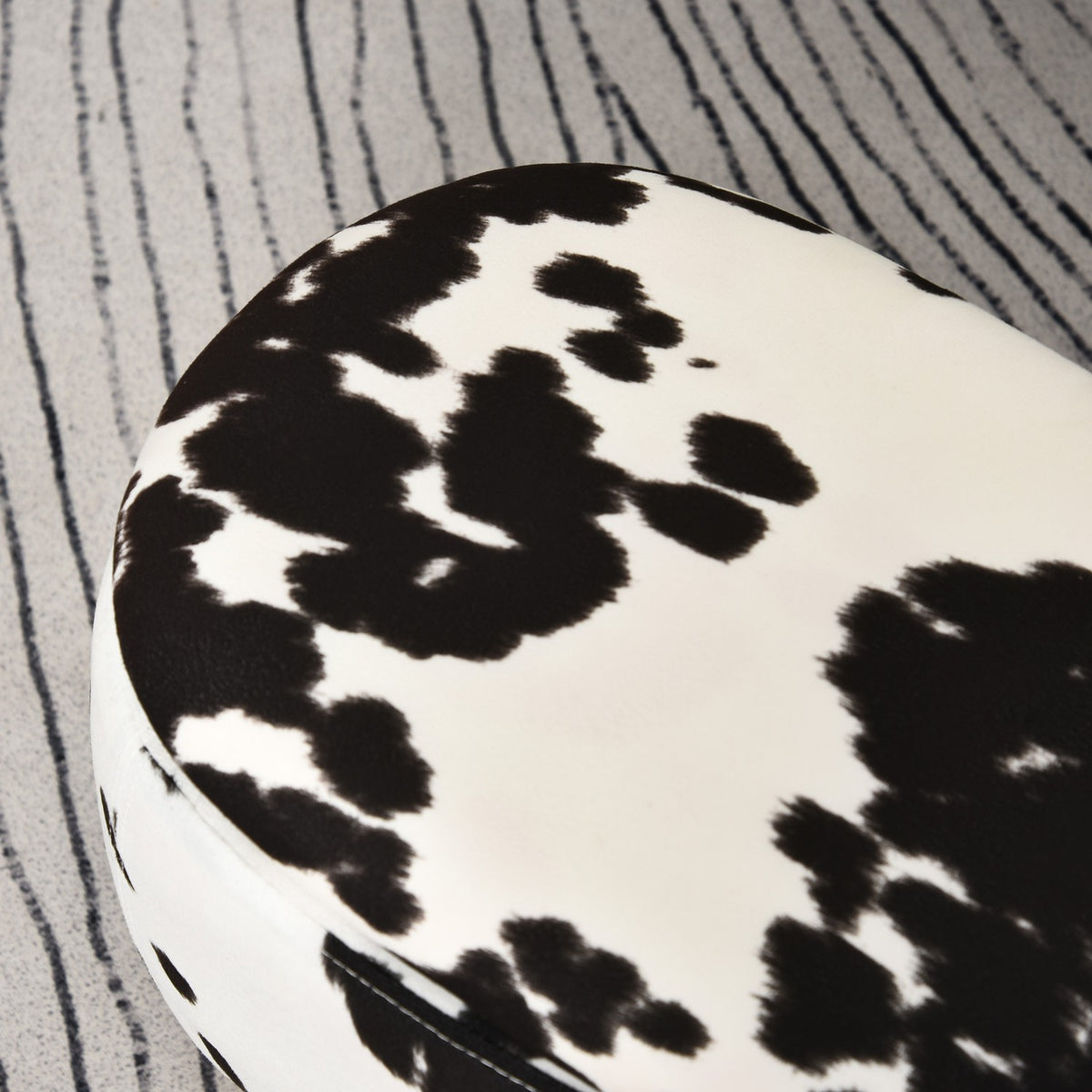 Animal Stool Decorative Stool With Storage Space, Upholstered Stool In Pig Design, Black+White, 62X35X36Cm
