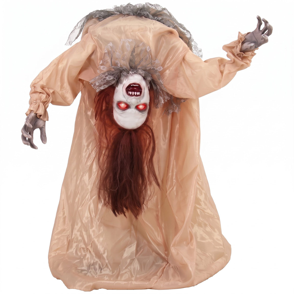 Animated Halloween Ghost with Glowing Eyes, 100 cm Tall