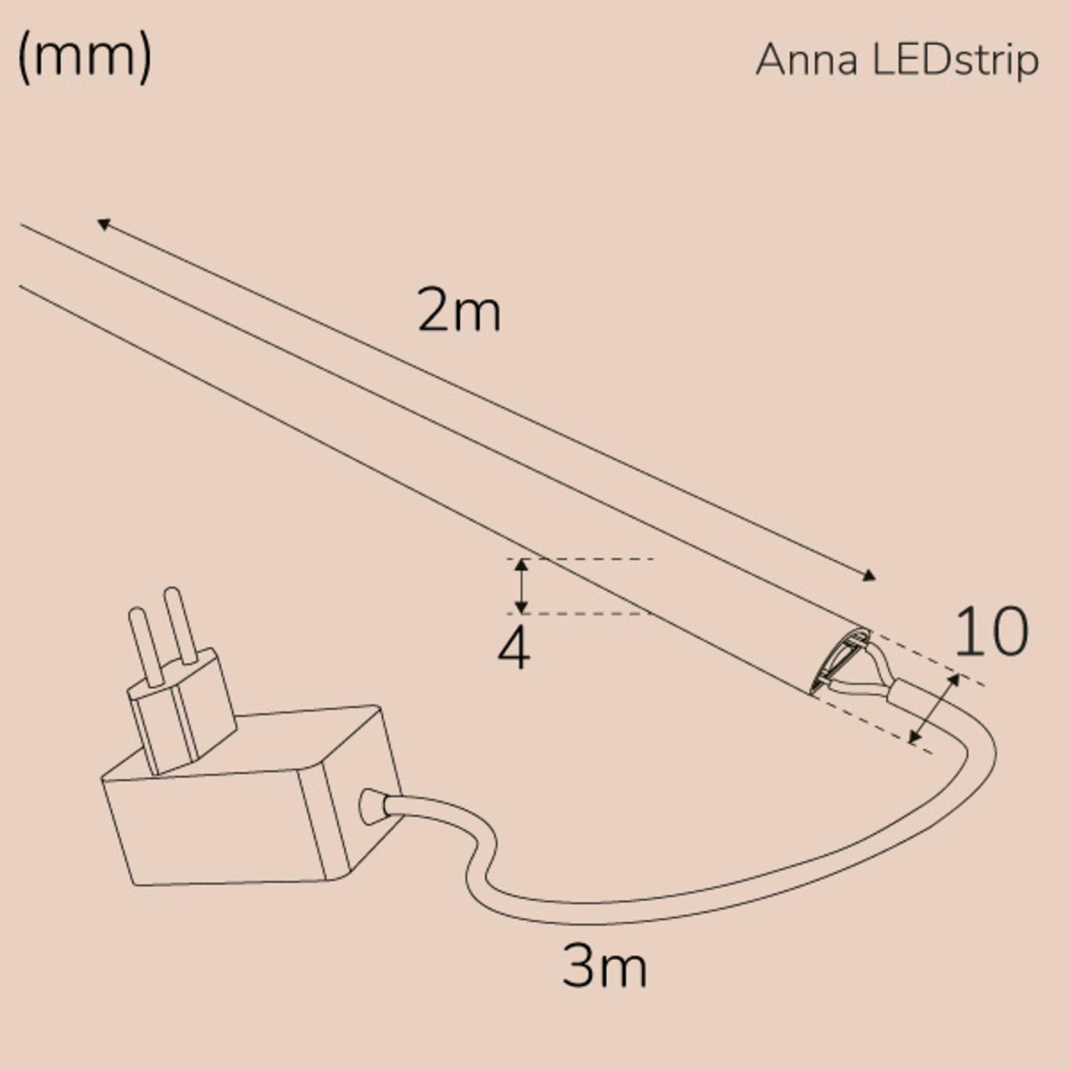 Anna Ledstrip kit COB-LED Milky IP65 2m?? 3000K???