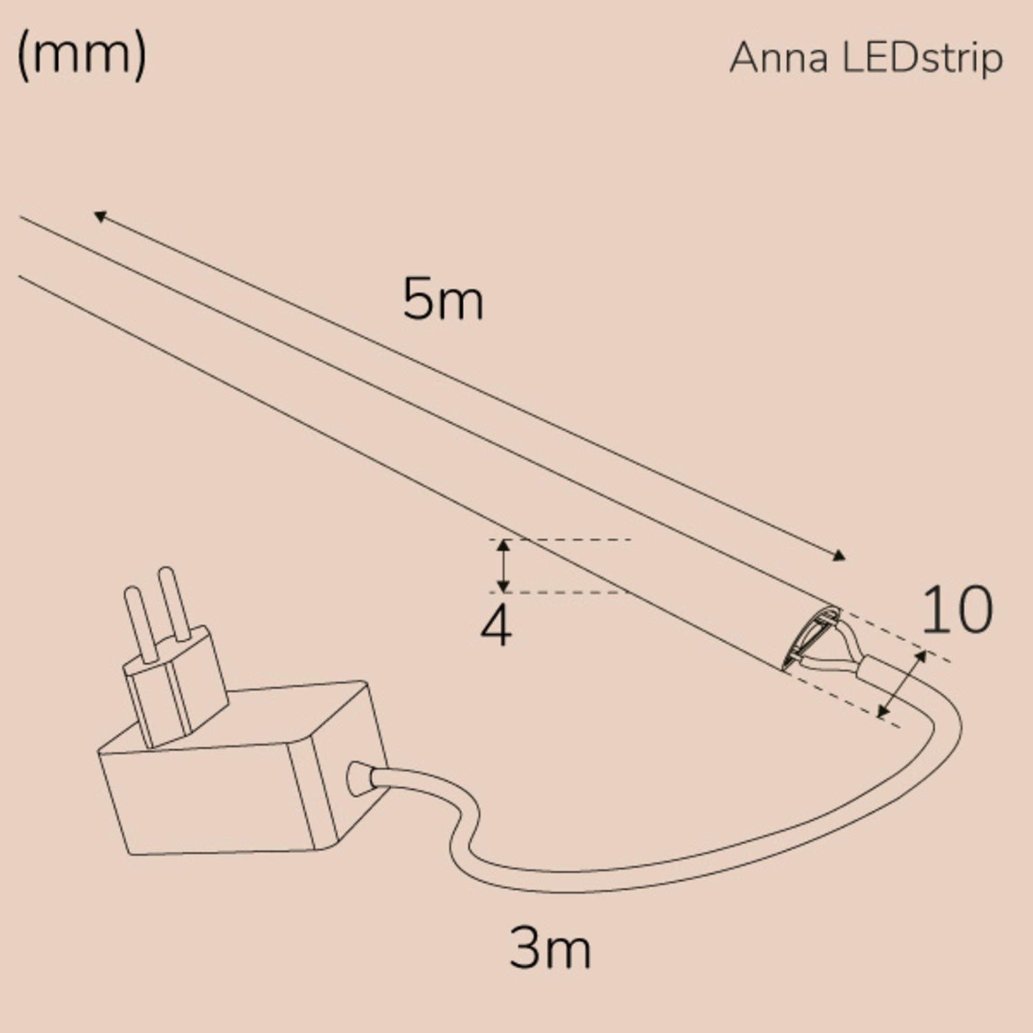 Anna Ledstrip kit COB-LED Milky IP65 5m?? 3000K???