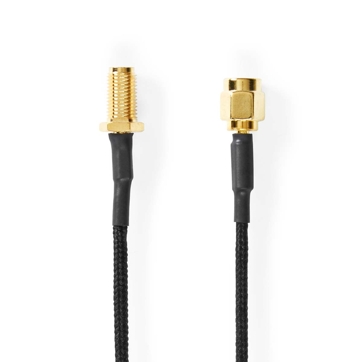 Antenna cable | SMA Female | SMA Male | Gold Plated | 50 Ohm | Single shell protection | 0.50 m | Round | Braided | Black | Box