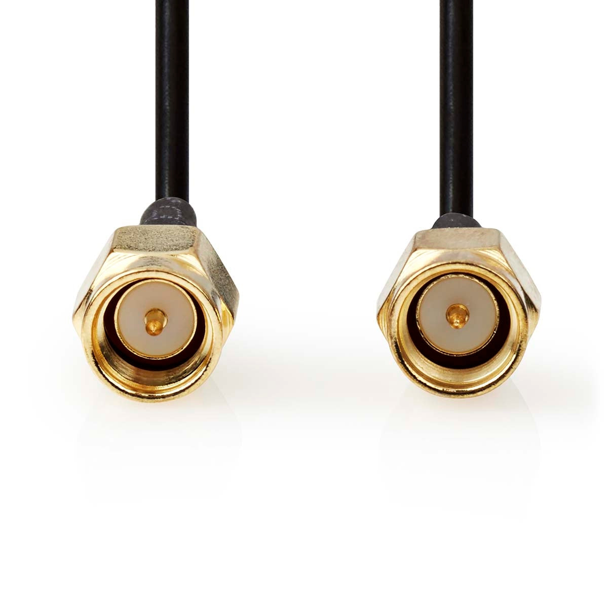 Antenna cable | SMA Male | SMA Male | Gold Plated | 50 Ohm | Single shell protection | 1.00 m | Round | PVC | Black | Label