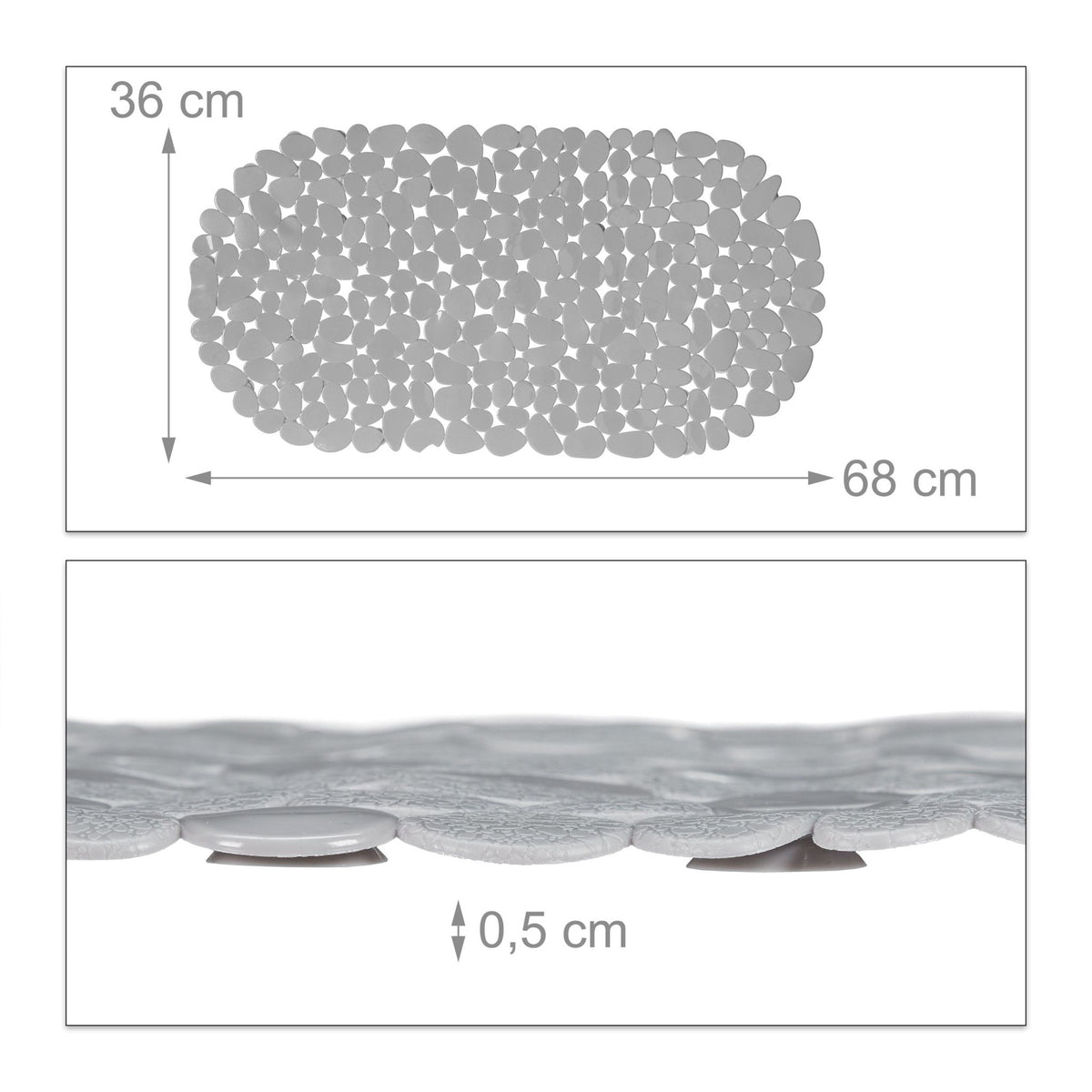 Anti-Slip Bath Mat Stone Design