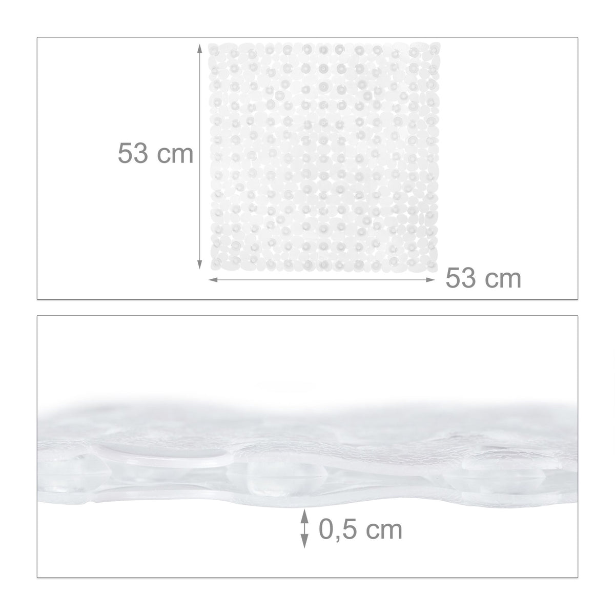 Anti-Slip Square Bathtub Mat with Suction Cups