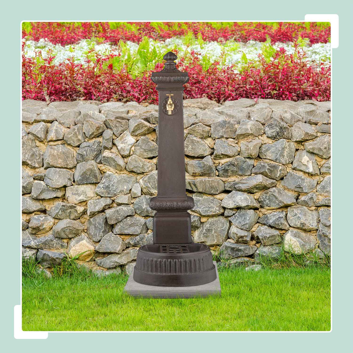Antique Column Fountain with Tap & Basin, 100 cm