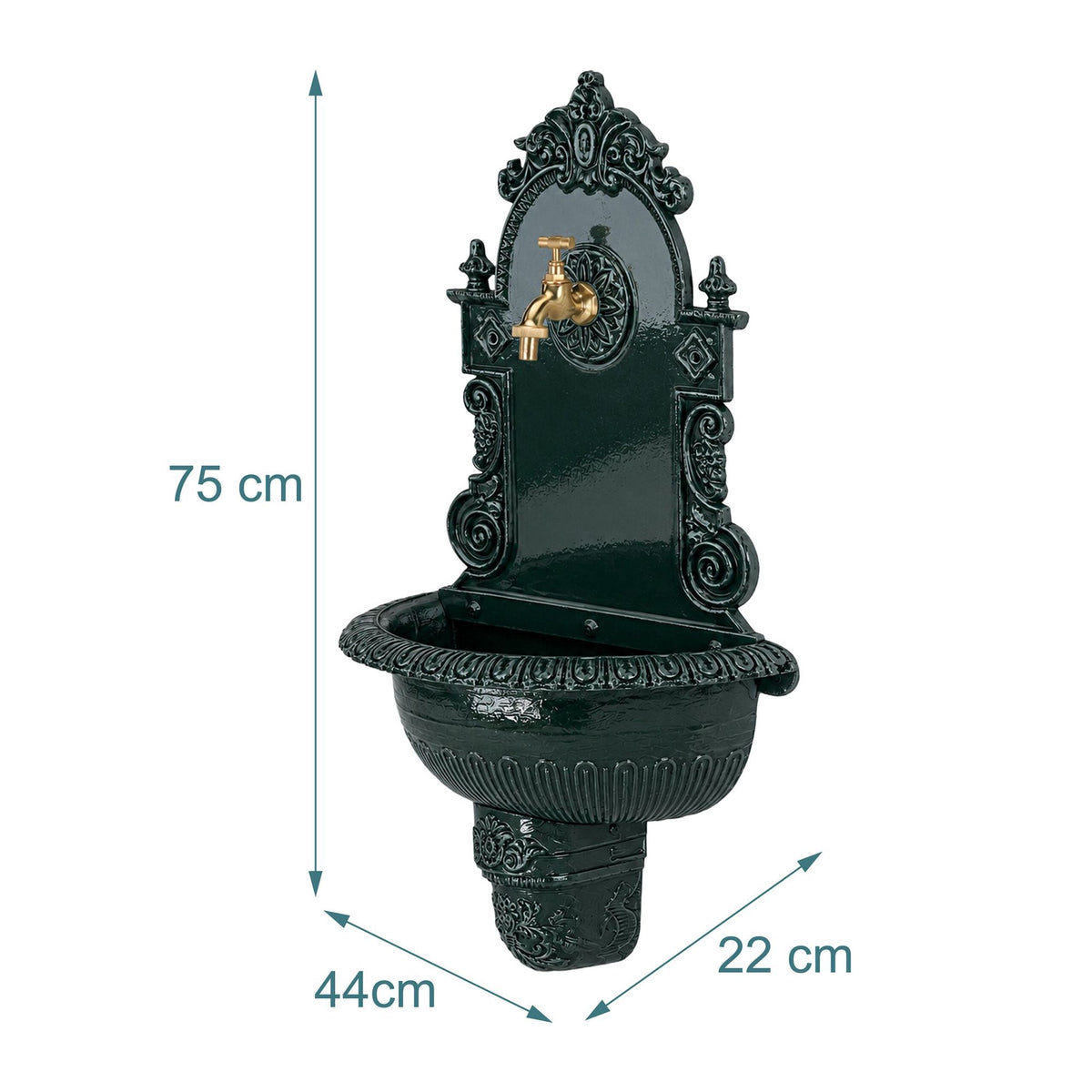 Antique Green XL Wall Fountain – Cast Aluminium