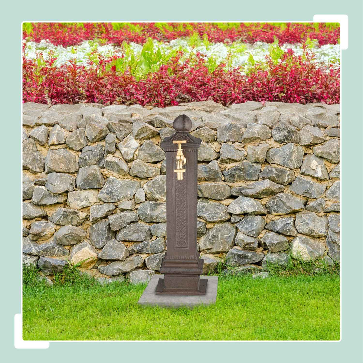 Antique Metal Column Fountain, 47 cm