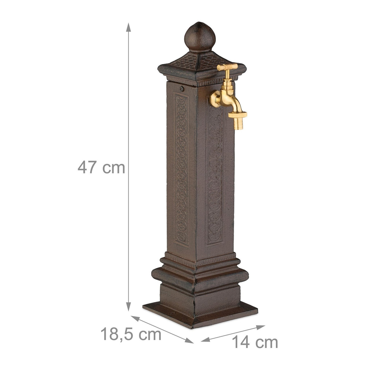 Antique Metal Column Fountain, 47 cm