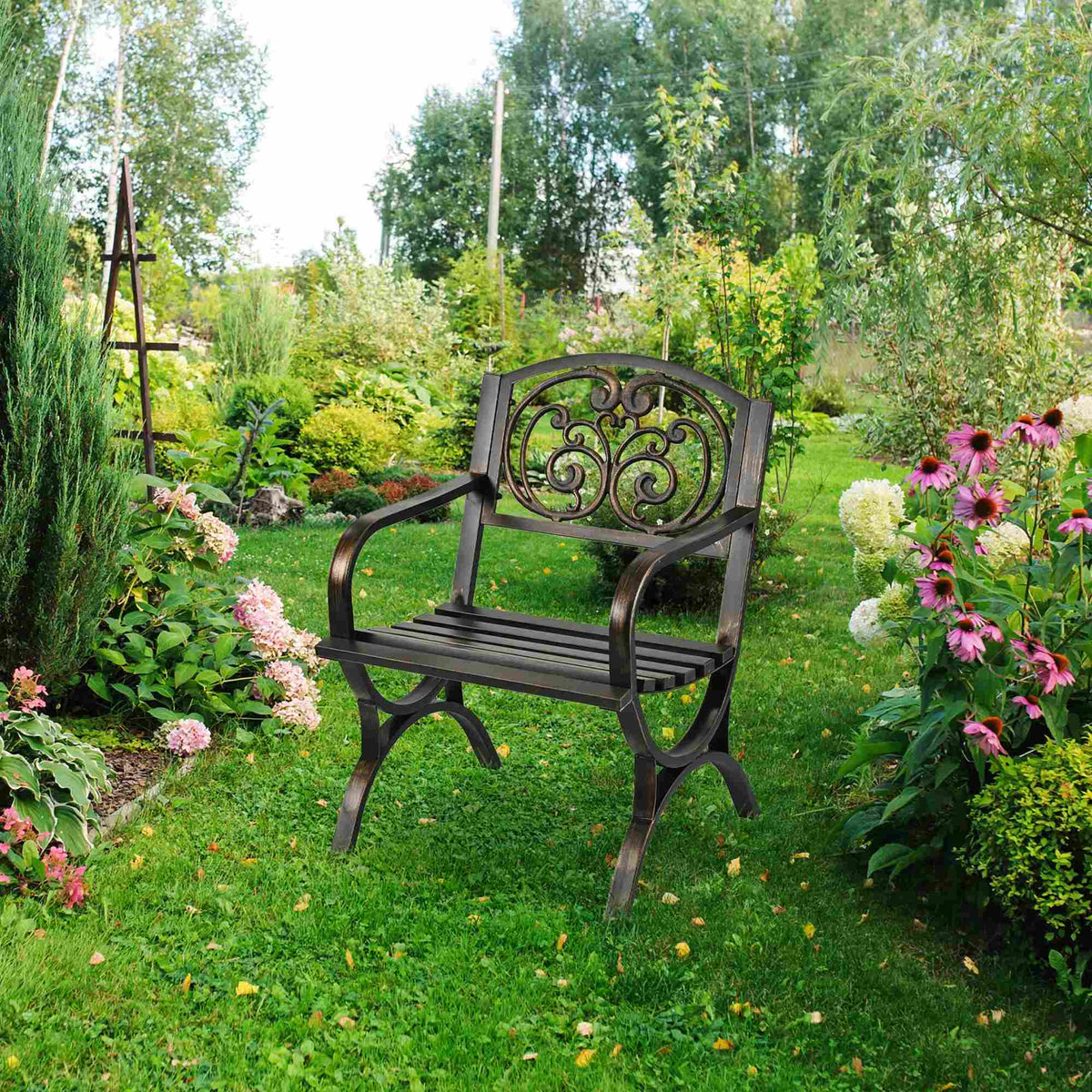 Antique Metal Garden Armchair – Vintage Outdoor Seating