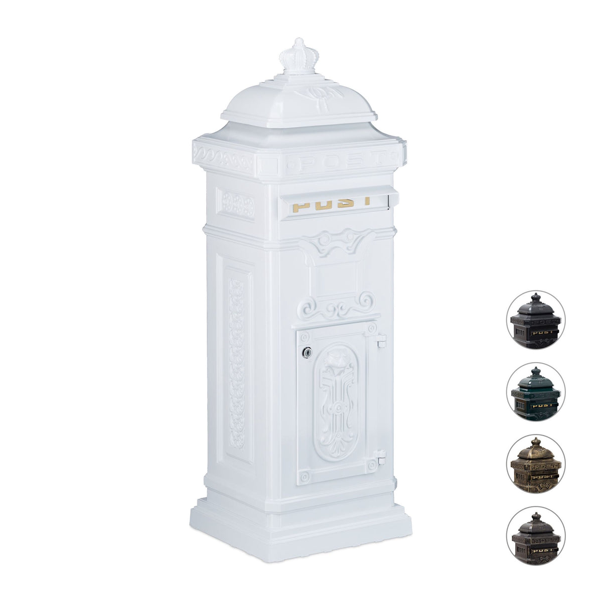 Antique Style Freestanding Cast Aluminium Mailbox