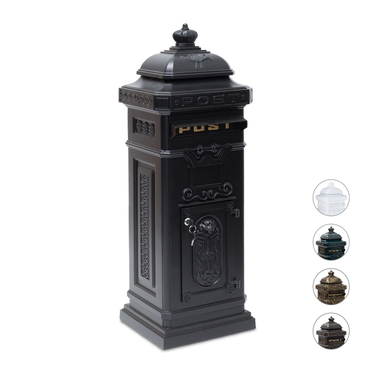 Antique Style Freestanding Mailbox, Cast Aluminium