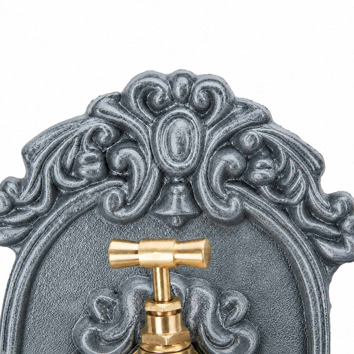 Antique-Style Grey Wall Fountain, Cast Aluminium