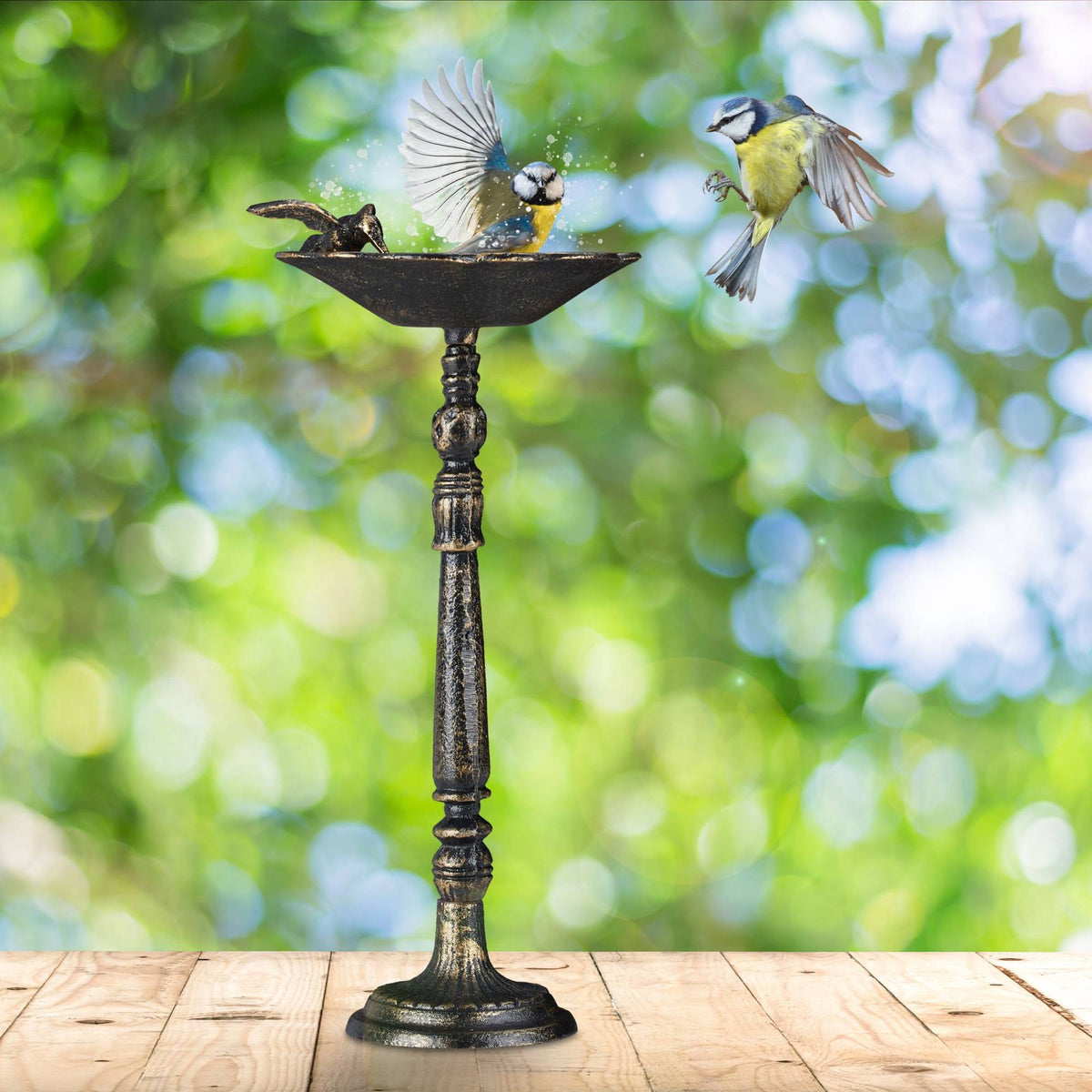Antique cast iron bird bath