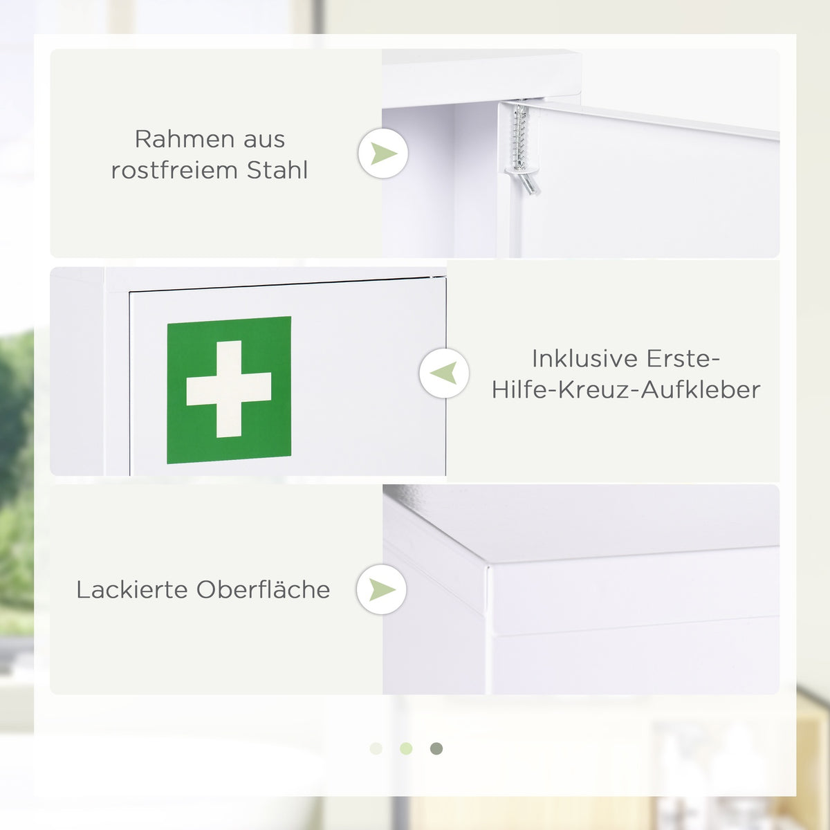 Apothecary Cabinet Medicine Cabinet Lockable Medicine Cabinet With 3 Layers And 2 Keys, Steel, White, 30 X 14 X 46 Cm
