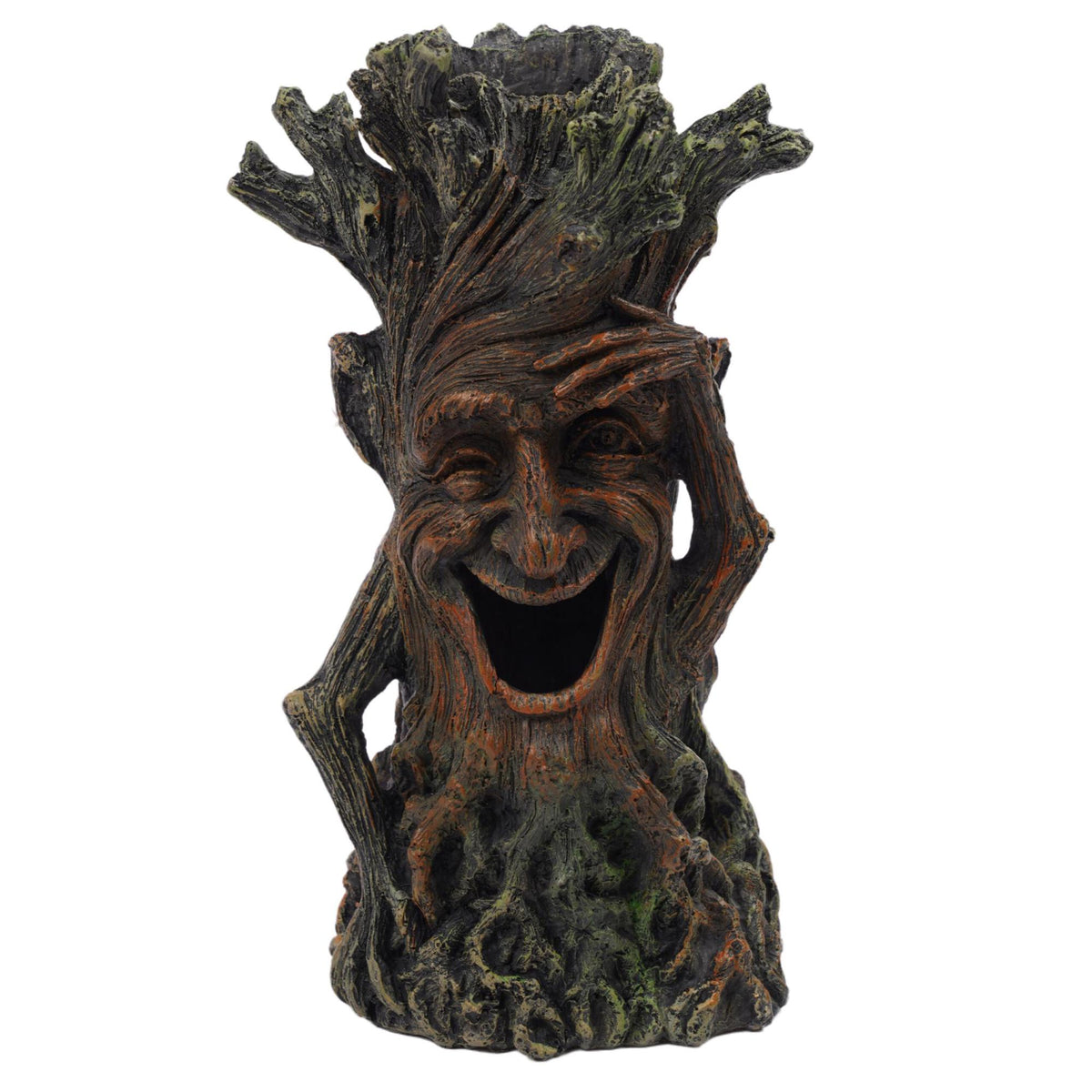 Aquarium Tree Ornament With Face, Cave Hideout, Resin