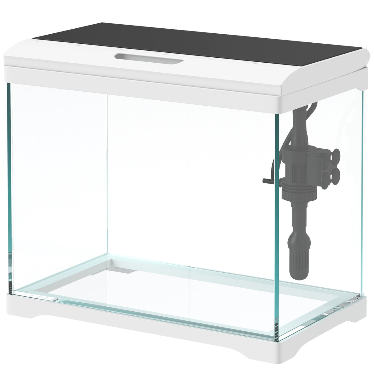 Aquarium with LED lighting, filter system, 17L fish tank, tropical fish aquarium with water pump white