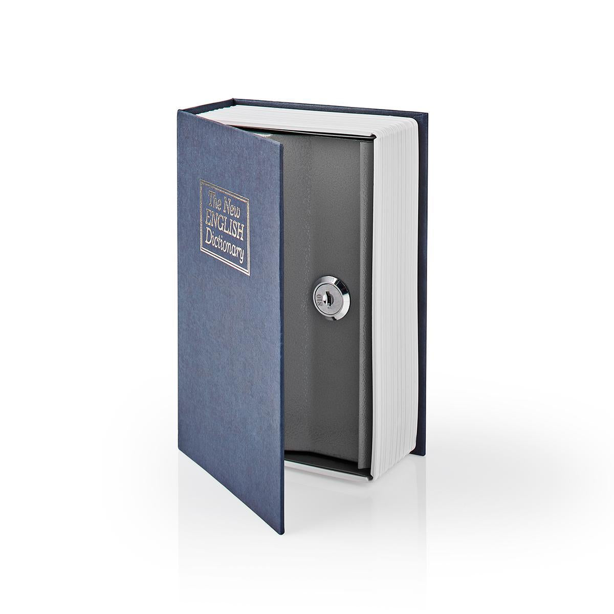 Arch | Book Safe | Keyhole | Indoor | Small | inner volume: 0.86 l | 2 Keys Included | Blue / Silver