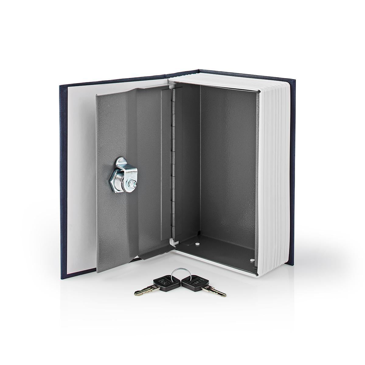 Arch | Book Safe | Keyhole | Indoor | Small | inner volume: 0.86 l | 2 Keys Included | Blue / Silver