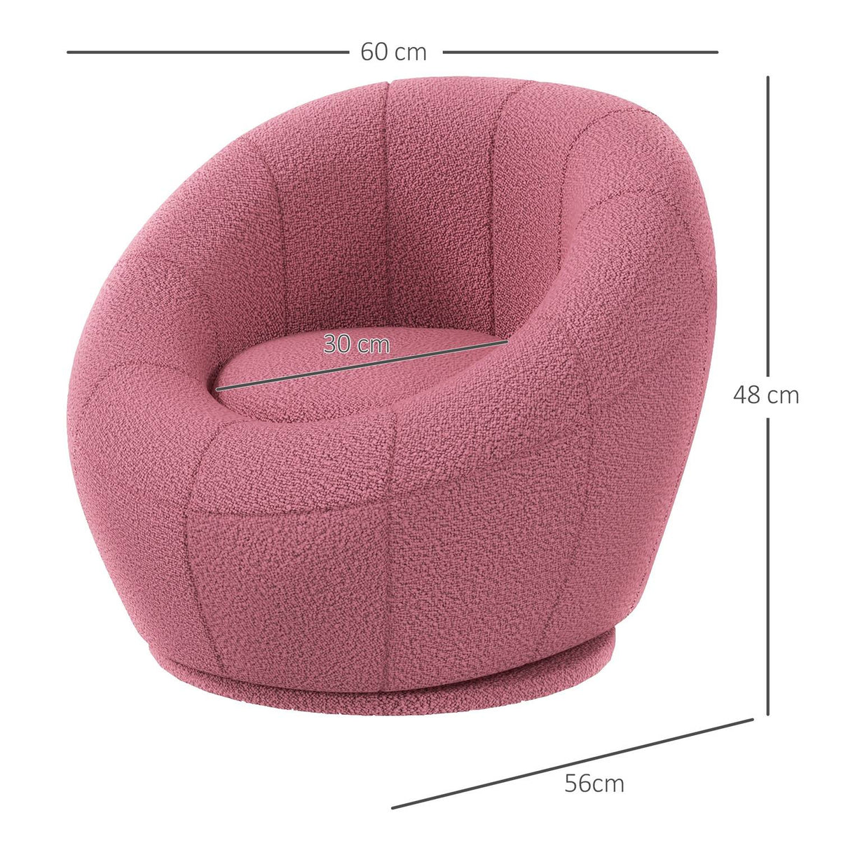 Armchair Rotatable Lounge Chair Single Chair Plush Chair Maximum Load 120 Kg Pink