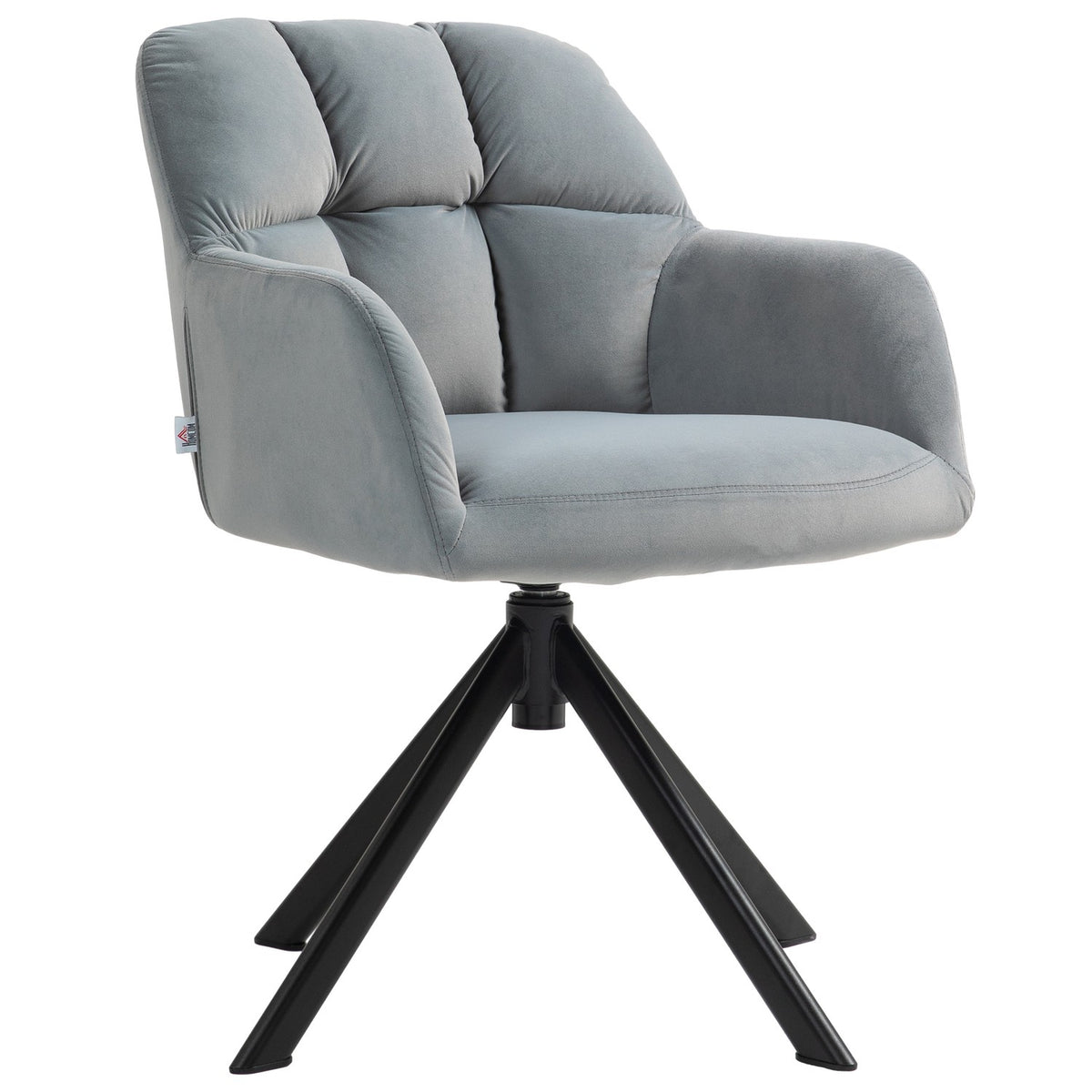 Armchair Swivel Lounge Chair with Velvet Look Armrest Swivel Chair with Metal Legs for Bedroom Living Room Gray