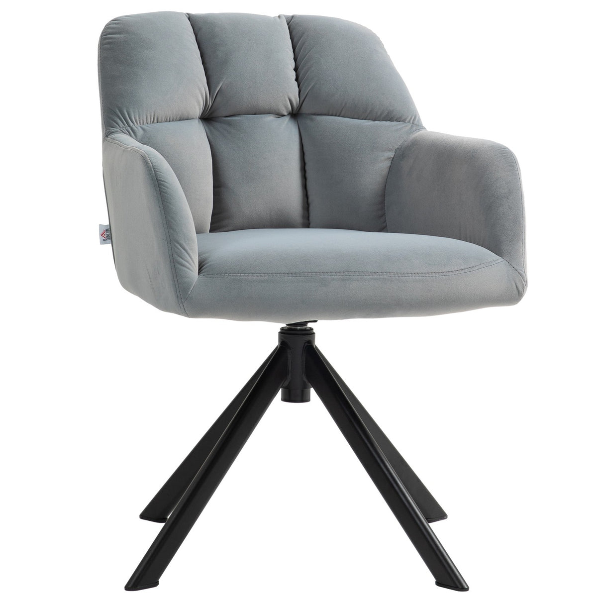 Armchair Swivel Lounge Chair with Velvet Look Armrest Swivel Chair with Metal Legs for Bedroom Living Room Gray