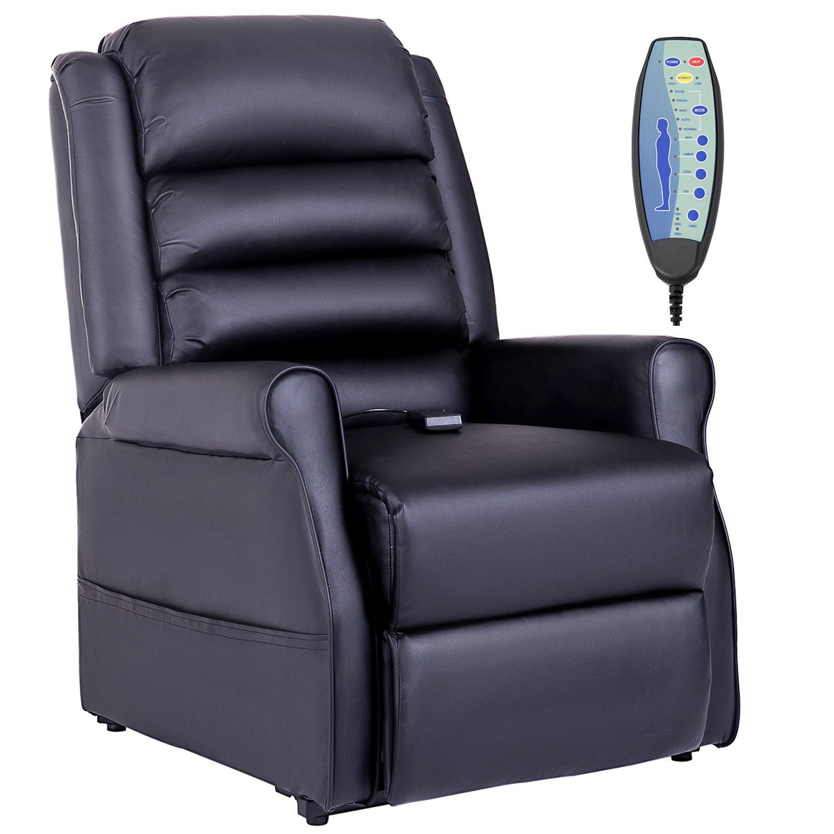 Armchair With Stand-Up Aid, Massage Chair With Reclining Function, Relaxation Chair With Usb Port, Stand-Up Chair With Remote Control, Heating Function
