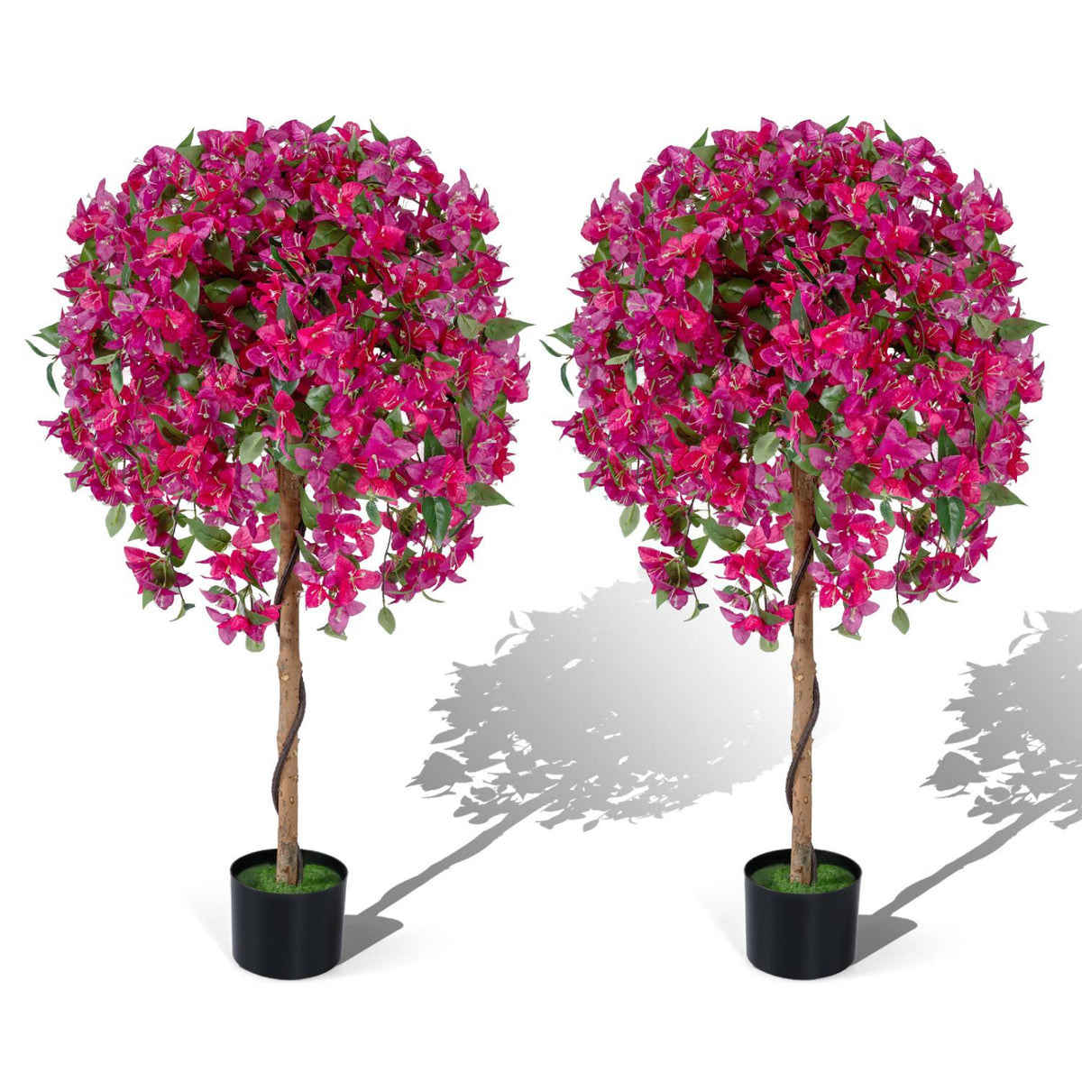 Artificial Azalea Trees, 2-Pack 51-Inch With Weighted Pots