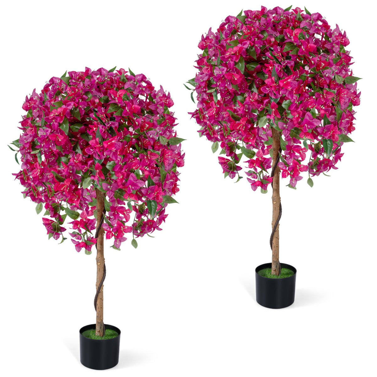 Artificial Azalea Trees, 2-Pack 51-Inch With Weighted Pots