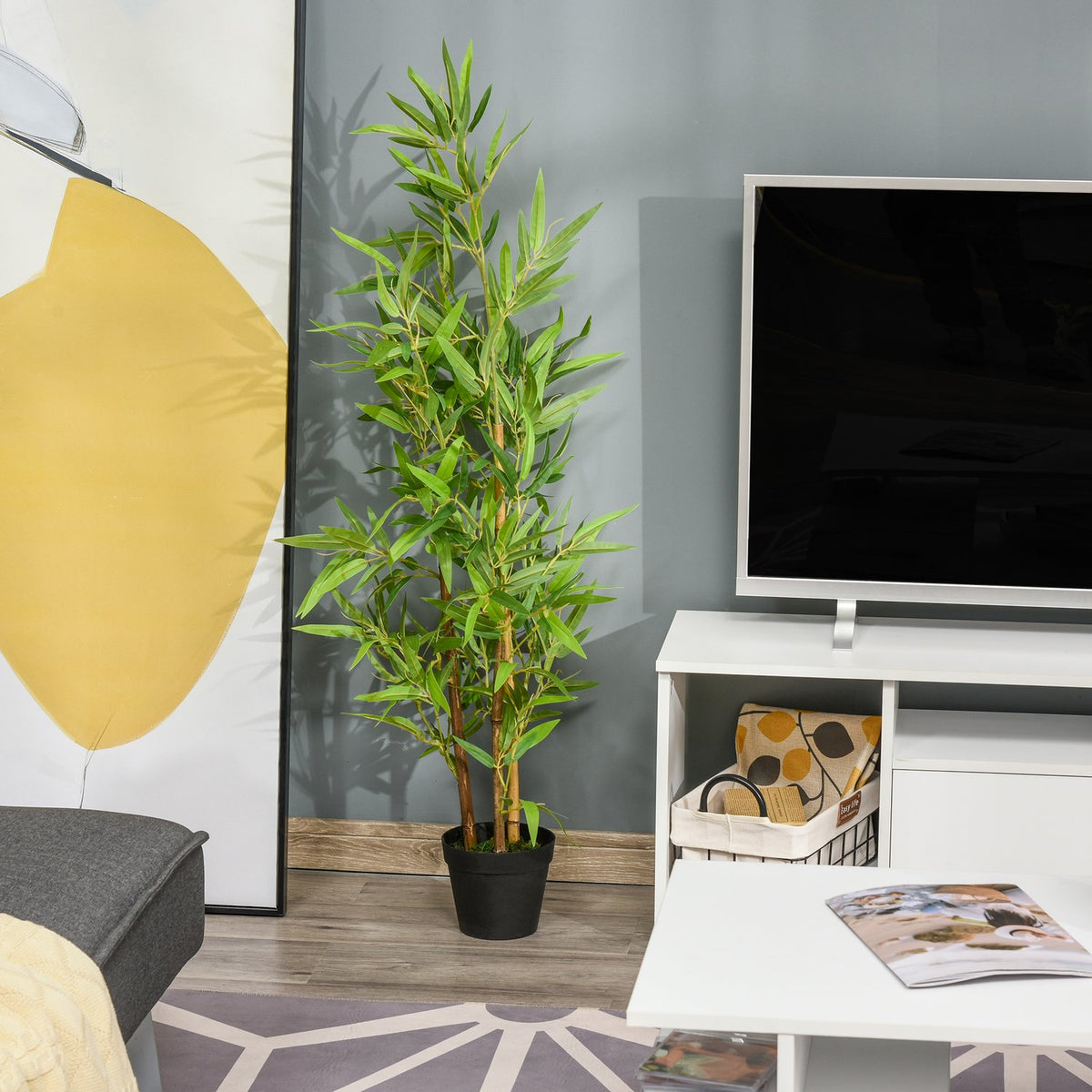 Artificial Bamboo Decorative Artificial Plant, Lifelike Tree Decoration, 120Cm, Indoor