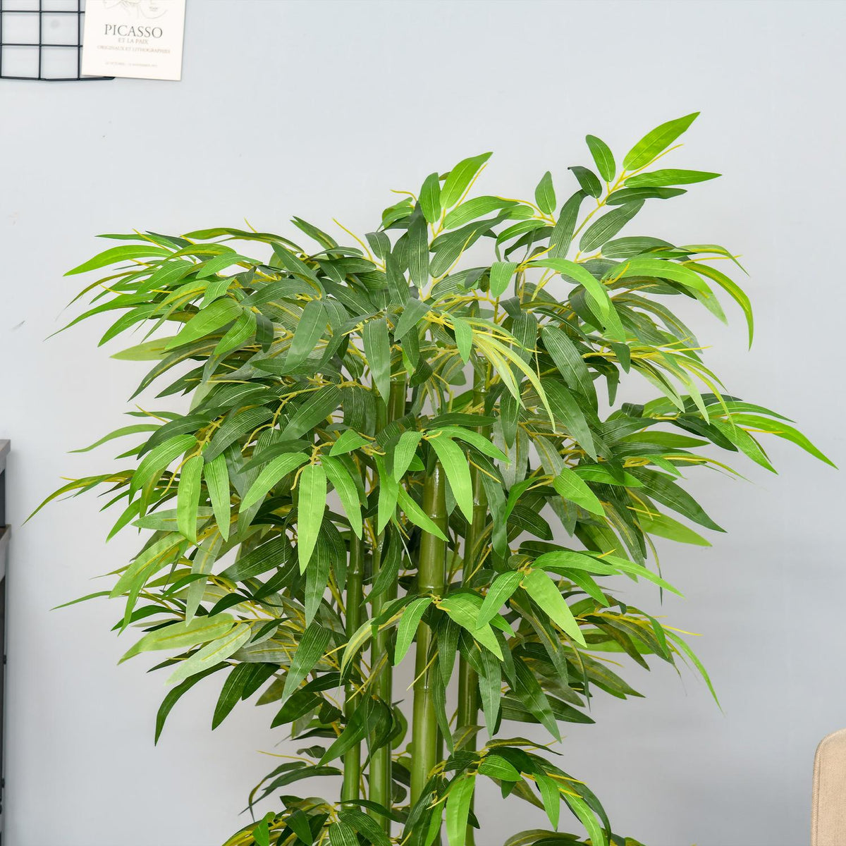 Artificial Bamboo Large 140 cm Artificial Plant, Plastic Artificial Plants in Pot, Artificial Bamboo with 780 Leaves Like Real for Living Room Bedroom Office Garden Modern Decoration