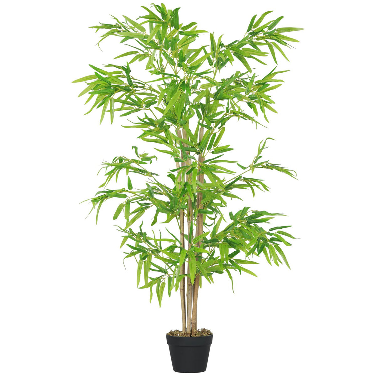 Artificial Bamboo Large 150cm Artificial Plant, Plastic Artificial Plants in Pot, Fake Plant Bamboo Like Real with Artificial Moss for Living Room Bedroom Office Garden Modern Decoration