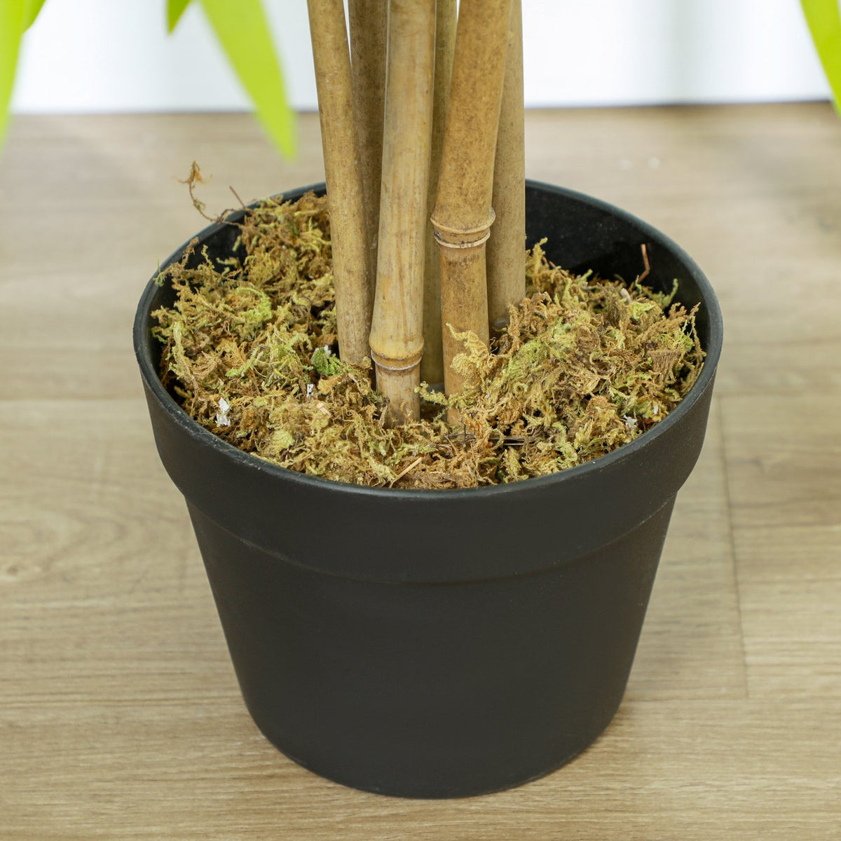 Artificial Bamboo Large 150cm Artificial Plant, Plastic Artificial Plants in Pot, Fake Plant Bamboo Like Real with Artificial Moss for Living Room Bedroom Office Garden Modern Decoration