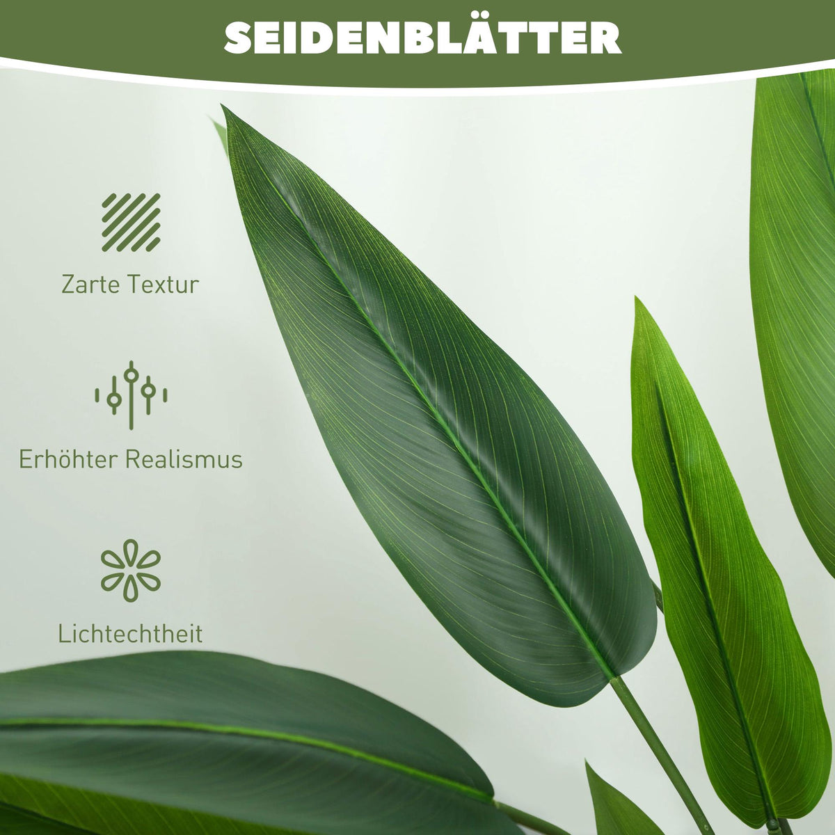 Artificial Bird of Paradise Plant, 110 cm, Cement Pot