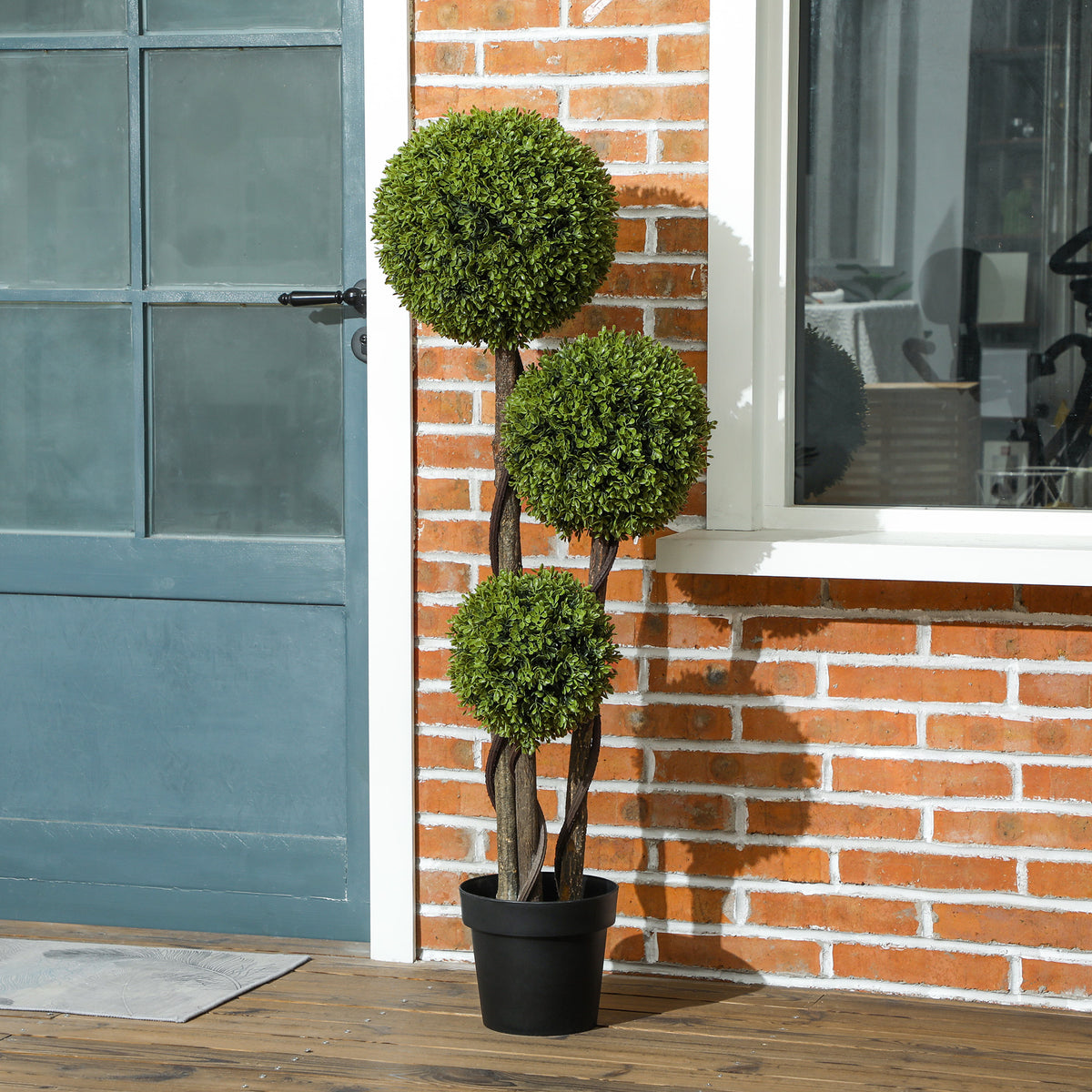 Artificial Boxwood, 115cm Houseplant, Artificial Plant in Pot, Decorative Plant, Decorative Plants for Home, Office, Hallway, Garden, Green