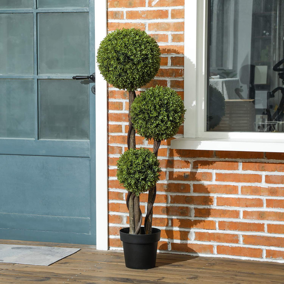 Artificial Boxwood, 115cm Houseplant, Artificial Plant in Pot, Decorative Plant, Decorative Plants for Home, Office, Hallway, Garden, Green