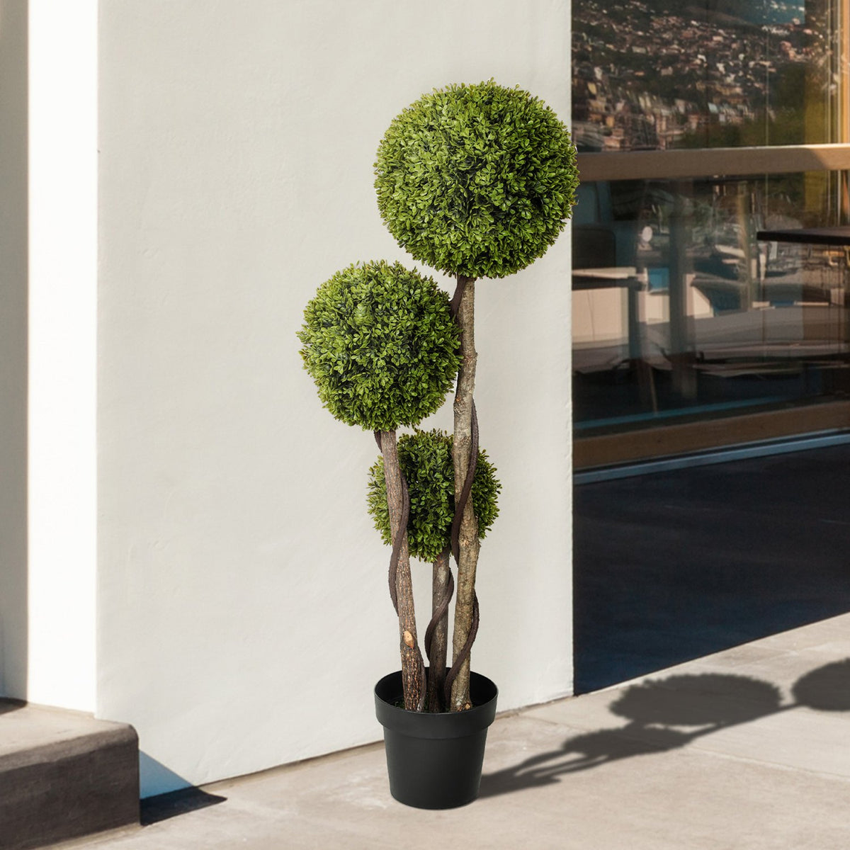 Artificial Boxwood, 115cm Houseplant, Artificial Plant in Pot, Decorative Plant, Decorative Plants for Home, Office, Hallway, Garden, Green