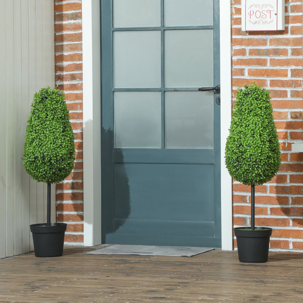 Artificial Boxwood Set, 90cm Teardrop Shape, UV-Resistant