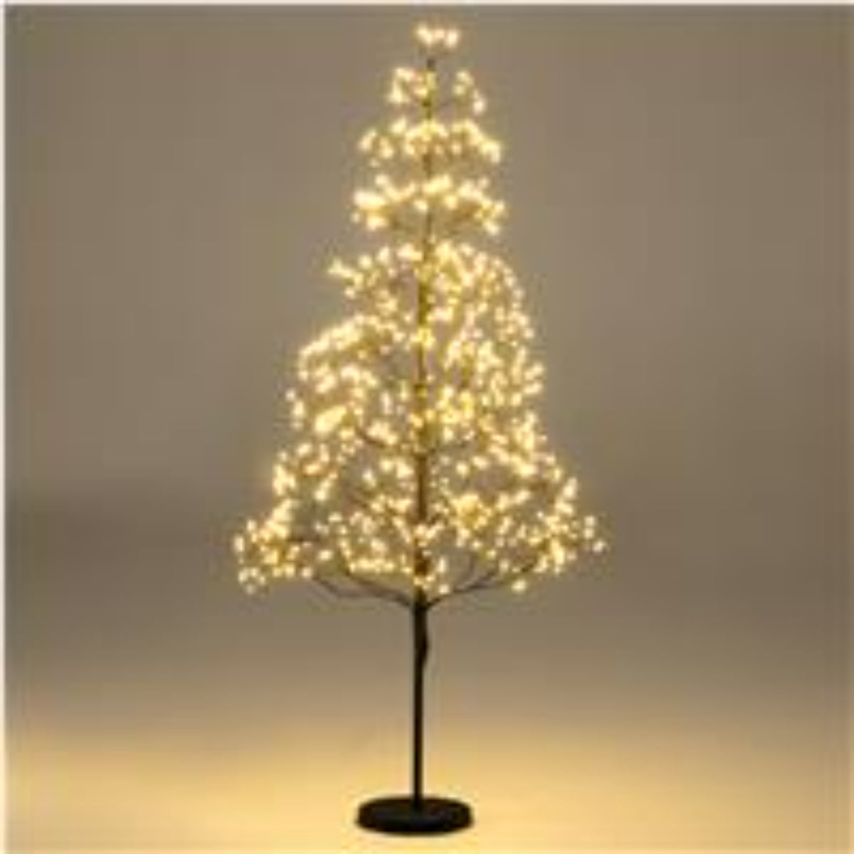 Artificial Cedar Lighted Tree 120cm, 800 Warm LEDs, Black