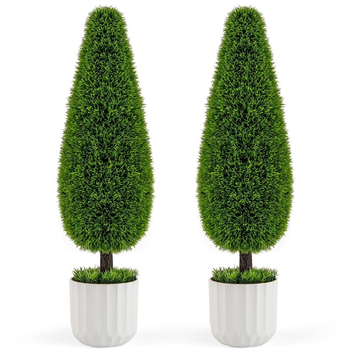 Artificial Cedar Tree with Pot, 90cm, Set of 2