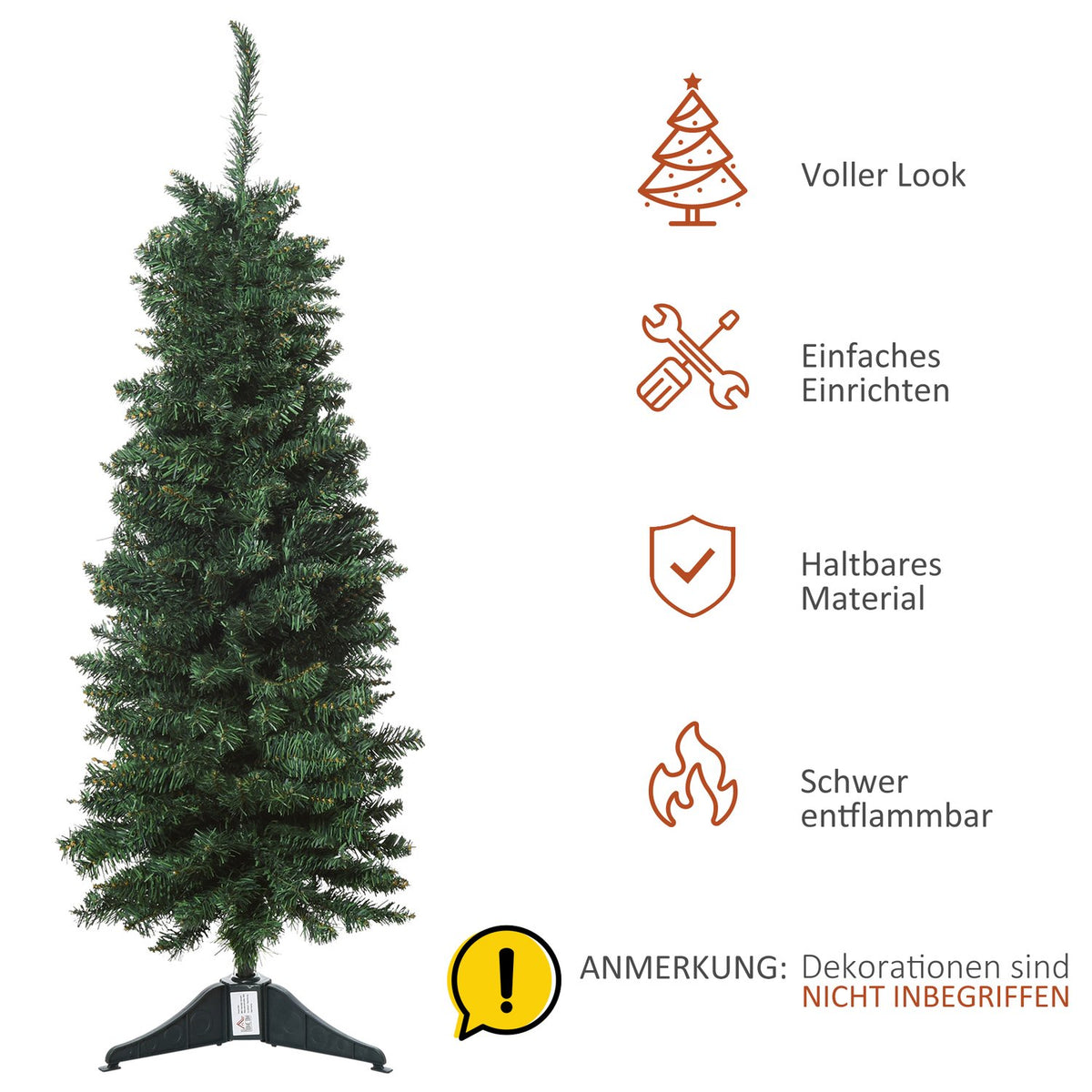 Artificial Christmas Tree 1.2 M Christmas Tree 212 Branches Pvc Green Ø32 X 120H Cm